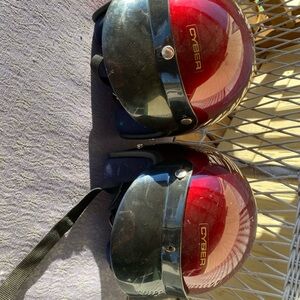 Cyber Red and Black Motorcycle Helmet